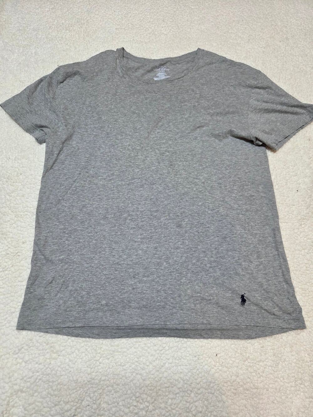 Polo by Ralph Lauren Men's Heather Grey Crew Tee with Polo Logo